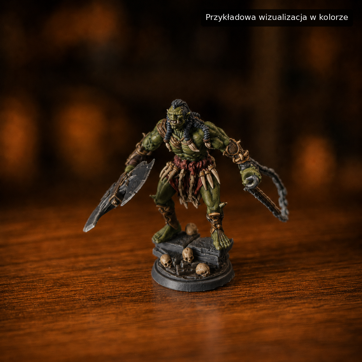 Ork wojownik – pozycja 3 – miniaturka fantasy